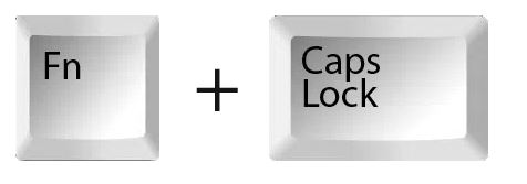 کلیدهای Fn+Caps Lock